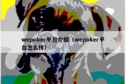 wepoker平台介绍（wepoker平台怎么样）