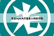 包含wpk大厅是真人吗的词条